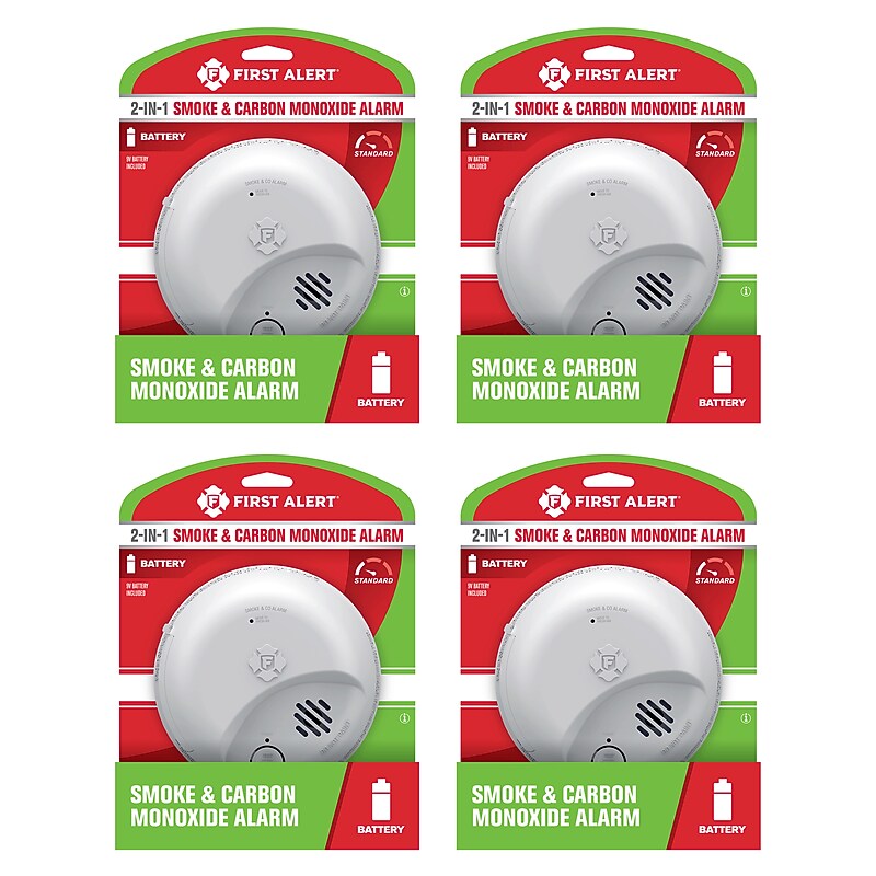 First Alert SMICO100 Battery Powered Ionization Smoke & CO Alarm, 4/Pack (KITFAT1046862) image 1