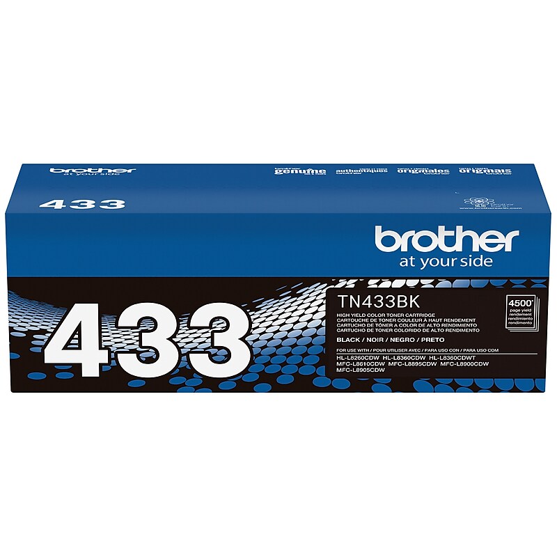 Brother TN433 Black High Yield Toner Cartridge (TN433BK) image 1