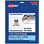 Avery Laser/Inkjet Rectangle Glossy Clear Labels, 1.5" x 2.75", Glossy Clear, 100 Labels/Pack (94230)~#|#~6C271E46-D637-4469-B6660F37376BC3A2_sc7
