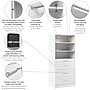 Bestar Florence Closet System, 5 Shelves, 4 Drawers, 36"W x 25"D, White (127607-000017)~#|#~6C29671A-9C14-459E-9FF162B8BF23553C_sc7