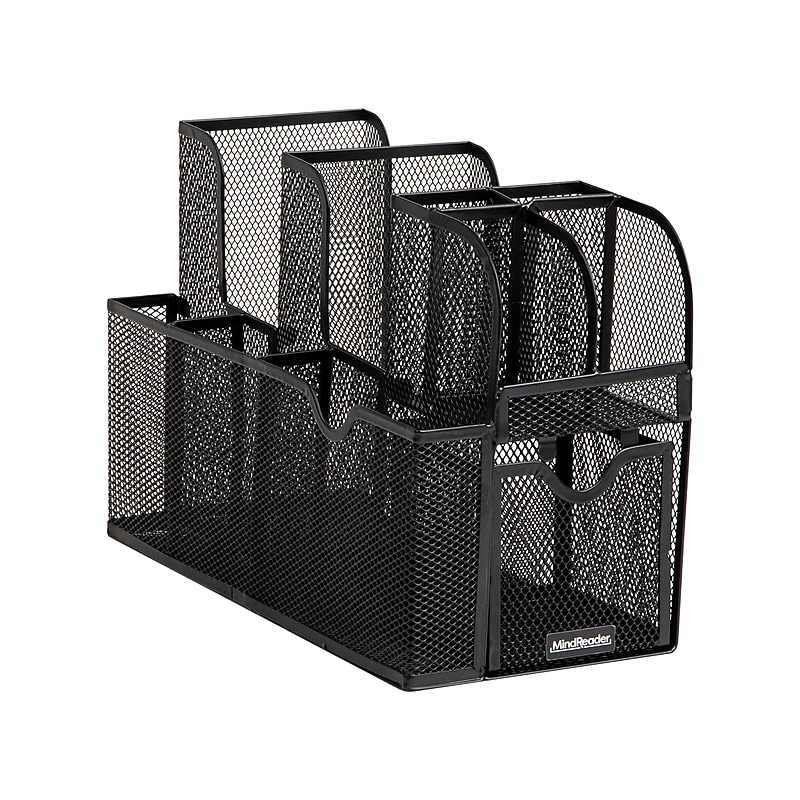 Mind Reader 10-Compartment Metal Coffee Organizer, Black (MESHCAD-BLK) image 1