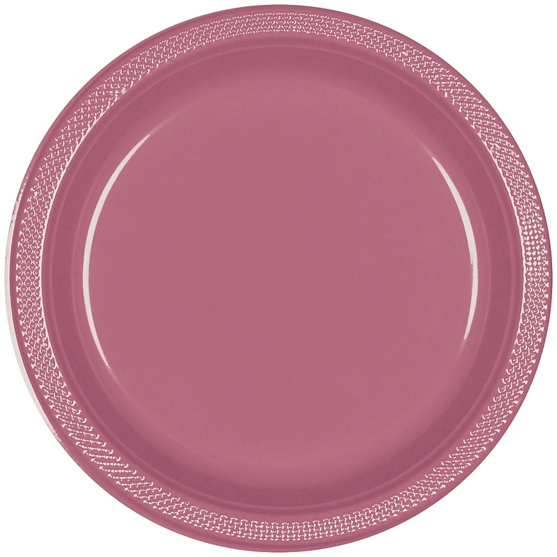 Party City 7" Plastic Plates, Mauve, 20 Plates/Pack (AM431755-164-NS) image 1