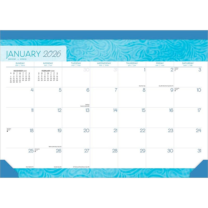 2026 BrownTrout Seaside Currents 17" x 12" Monthly Desk Pad Calendar (9798330705481) image 1