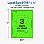 Avery Laser/Inkjet Sealing Labels, 5-7/8" x 4", Neon Green, 60 Labels/Pack (19479370805)~#|#~6C31D1CF-CC09-4231-A6005EC793277ED7_sc7
