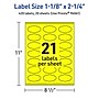 Avery Oval Scalloped Laser/Inkjet Multipurpose Labels, 1-1/8" x 2-1/4", Neon Yellow (420/Pack)~#|#~6C320C0E-67E4-44F0-B1A50209AEB88EEF_sc7
