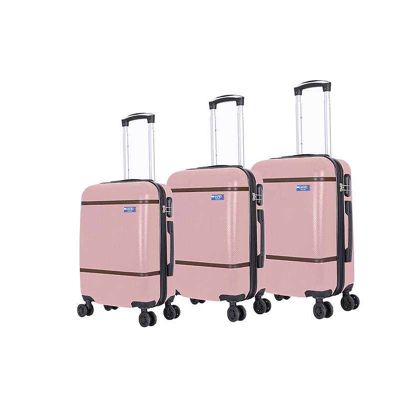 TUCCI Harris/New York Classic Hardside Spinner Luggage Set, TSA Checkpoint Friendly, Pink, 3/Set (H0001-03PC-PNK) image 1
