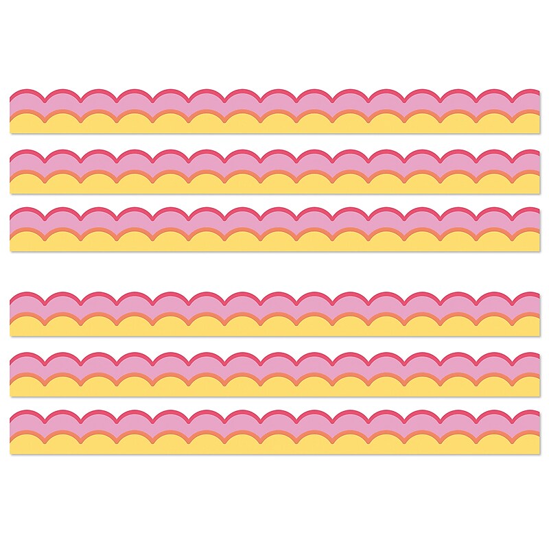 Carson Dellosa Education Happily Ever Elementary Retro Remix Warm Waves Scalloped Borders, 3" x 3', 13/Pack, 6 Packs/Bundle image 1