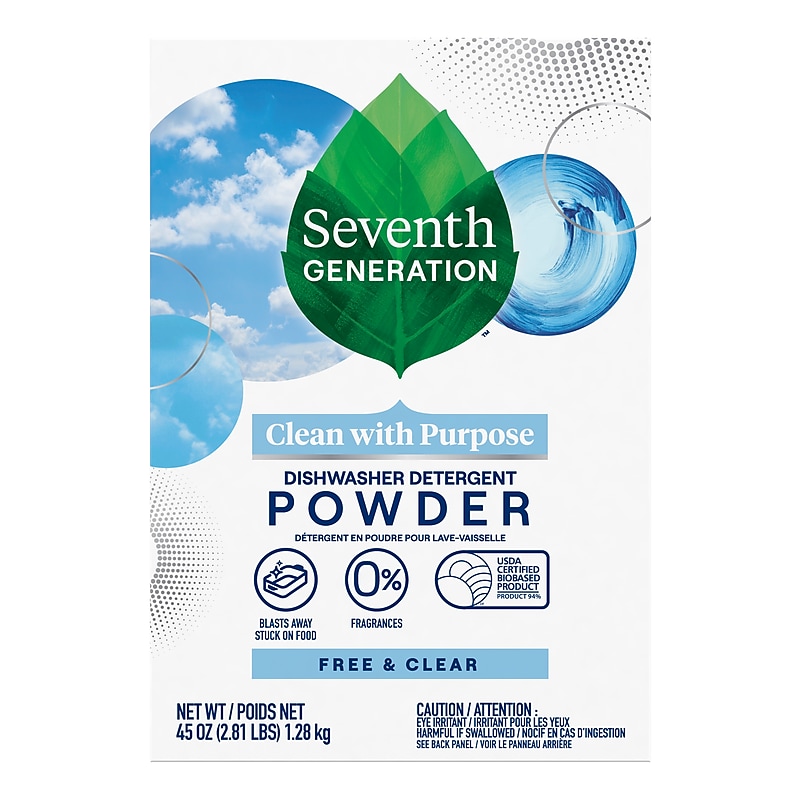 Seventh Generation Powerful Clean Powder Dishwasher Detergent, Unscented, 45 oz., (SEV 22150) image 1