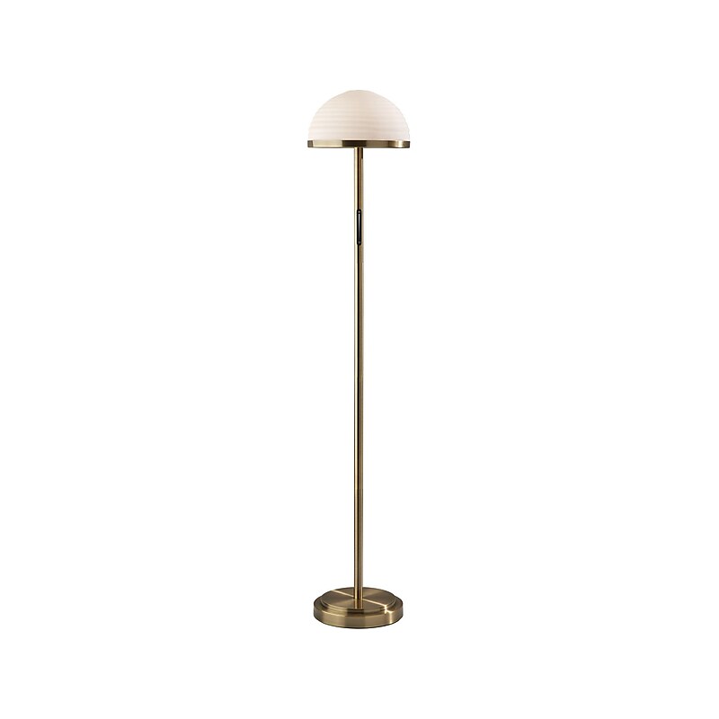 Adesso Juliana 58" Antique Brass Floor Lamp with Dome Shade (5188-21) image 1