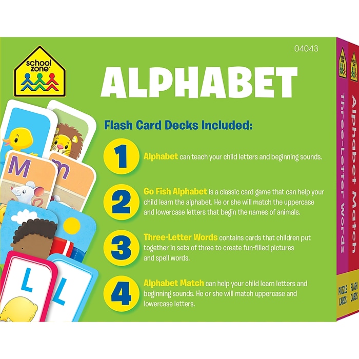 School Zone Alphabet Flash Cards, 4/Pack (SZP04043) | Staples