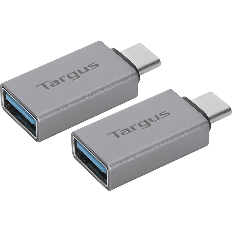 USB Type-C to USB Type-A Adapter, Male to Female, Gray, 2/Pack (ACA979GL) image 1