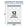Avery Laser/Inkjet Round Multipurpose Labels, 2" Dia., White, 120 Labels/Pack (94501)~#|#~6C43FB82-D8F2-4CAE-969F1D9CF7F9B6F4_sc7