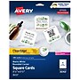 Avery Clean Edge Laser Square Cards with Rounded Corners, 2 1/2" x 2 1/2", White, 20 Sheets/Pack, 180 Cards/Pack (35703)~#|#~6C447A4E-F18E-415D-9A71273A22B4C895_sc7