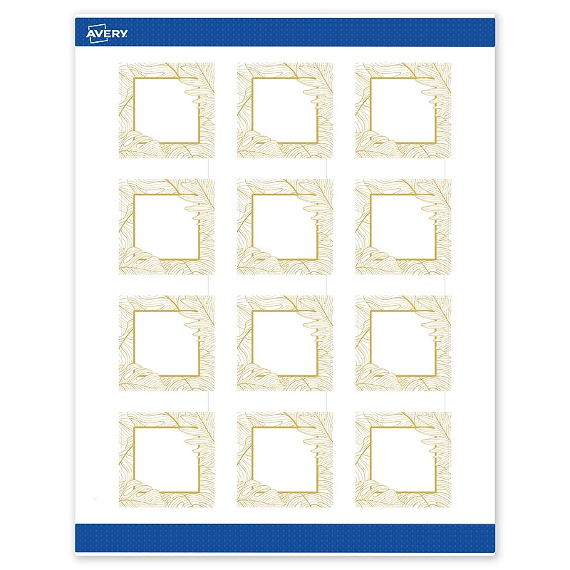 Avery Laser/Inkjet Square Multipurpose Labels, 2" x 2", White, 120/Pack (S00EVT) image 1