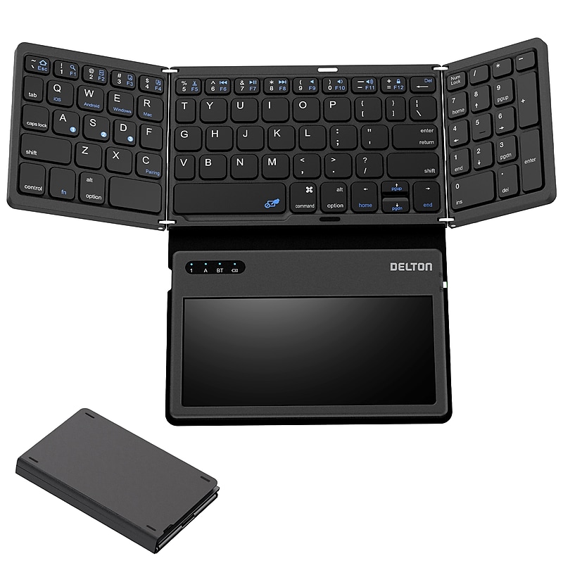 Delton F92 Foldable Portable Wireless Keyboard with Touchpad, Black (DKBF92) image 1