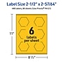 Avery Hexagon Laser/Inkjet Multipurpose Labels, 2-1/2" x 2-57/64", Bright Yellow (480/Box)~#|#~6C4D5DF2-8D2F-4699-936D49AF6CA2540C_sc7