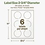 Avery Hemp Round Laser/Inkjet Multipurpose Labels, 2-3/4" Dia, Off-White (240/Box)~#|#~6C536DDE-374F-40EC-B13C5BF8CD78F2BC_sc7