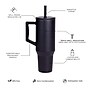 Elemental Commuter Series Stainless Steel Triple Wall Insulated Tumbler with 2 Straws & Handle, 40 oz., Black (ET40BK2)~#|#~6C556965-CAAA-447C-80114FAD4287971F_sc7