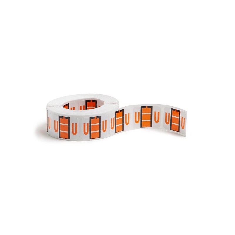 Smead BCCR Labels File Folder Label, U, Light Orange, 500 Labels/Pack (67091) image 1
