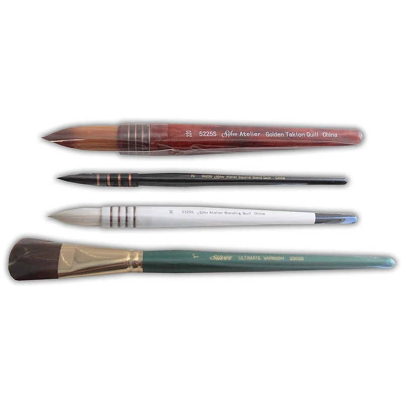 Silver Brush Synthetic Brushes, Assorted, 4/Pack (SLVQL5357) image 1