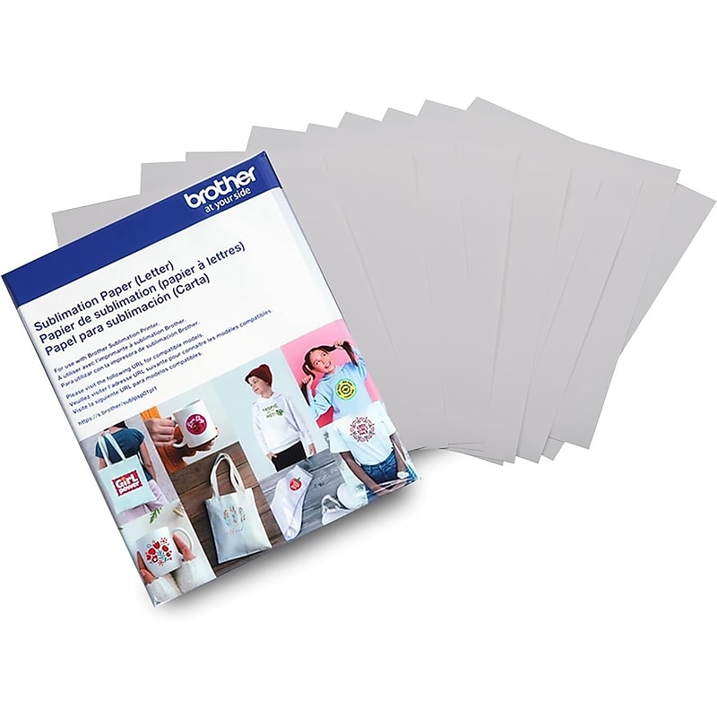 Brother 8.5" x 11" Sublimation Paper, White, 100 Sheets (SP01PLS) image 1