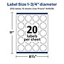 Avery Laser/Inkjet Round Multipurpose Labels, 1.75" Dia., Clear, 200 Labels/Pack (94509)~#|#~6C627D66-C989-4B3B-BCC1C472D0A8DFB7_sc7