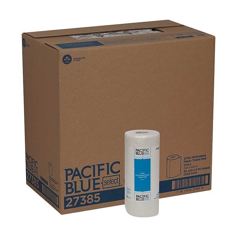Pacific Blue Select Paper Towels, 2-ply, 85 Sheets/Roll, 30 Rolls/Pack (27385) image 1