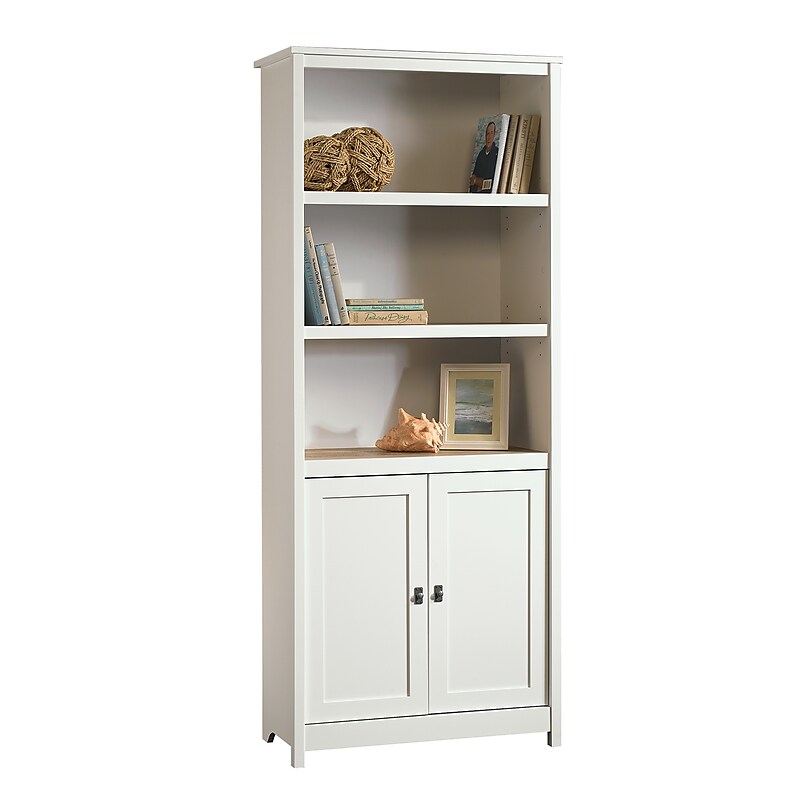 Sauder Cottage Road 71"H 5-Shelf Bookcase with Adjustable Shelves, Soft White (417593) image 1