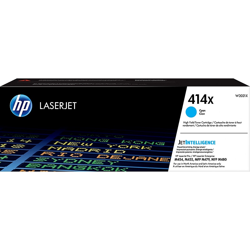 HP 414X Cyan High Yield Toner Cartridge, Prints Up to 6,000 Pages (W2021X) image 1