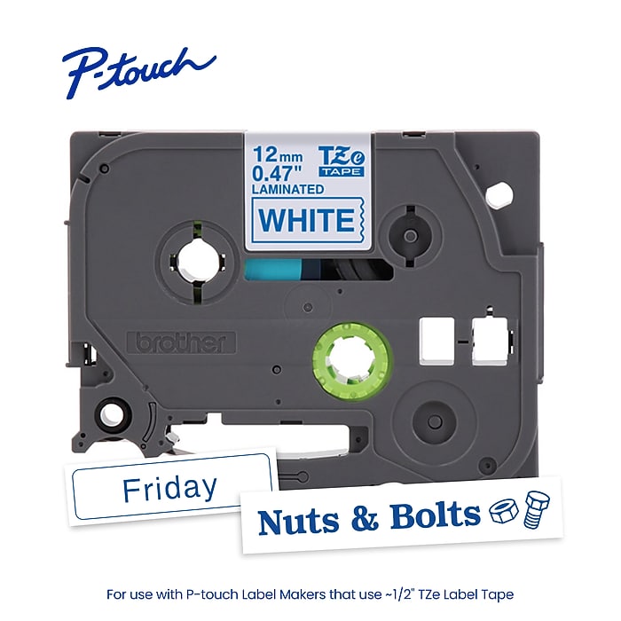 Brother P-touch Laminated Label Tape, 1/2