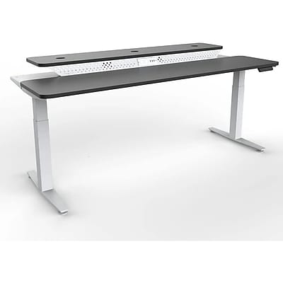 VersaDesk PowerLift Split-Level 72"W Electric Rectangular Adjustable Standing Desk - Thumbnail 2