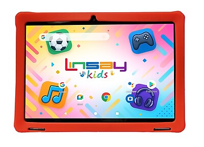 LINSAY F10 Series 10.1″ Tablet, Wi-Fi, Octa Core, 256GB eMMC, Android 15, Red Kids Defender Case & Backpack (F10IPGKIDSREBAPLUS) Sansujyuku sansujyuku.com