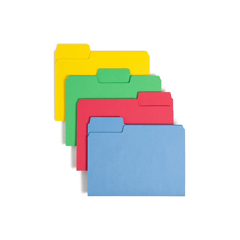 Smead SuperTab File Folder, Oversized 1/3-Cut Tab, Letter Size, Assorted Colors, 24 per Pack (11956) image 1