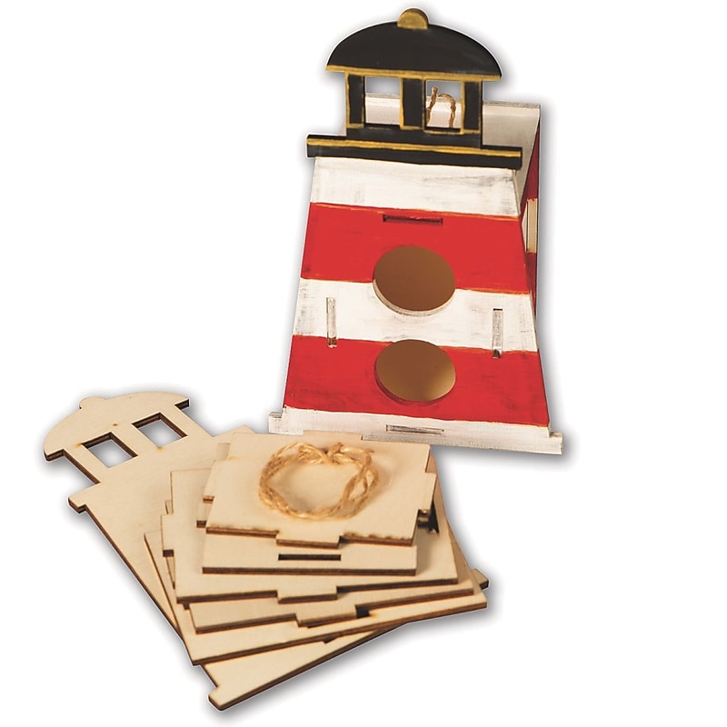 S&S Lighthouse Birdhouse Craft Kit, 12/Pack (WD7650) image 1