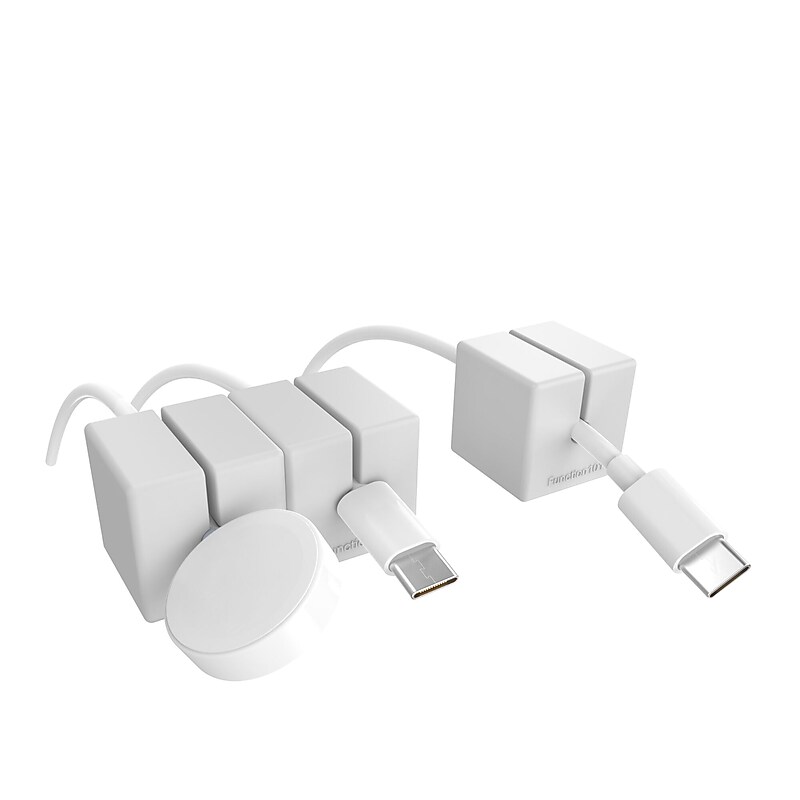 Function101 Cable Blocks, Magnetic Cable Organizers, Gray, 3/Pack (F101-CBXG3) image 1