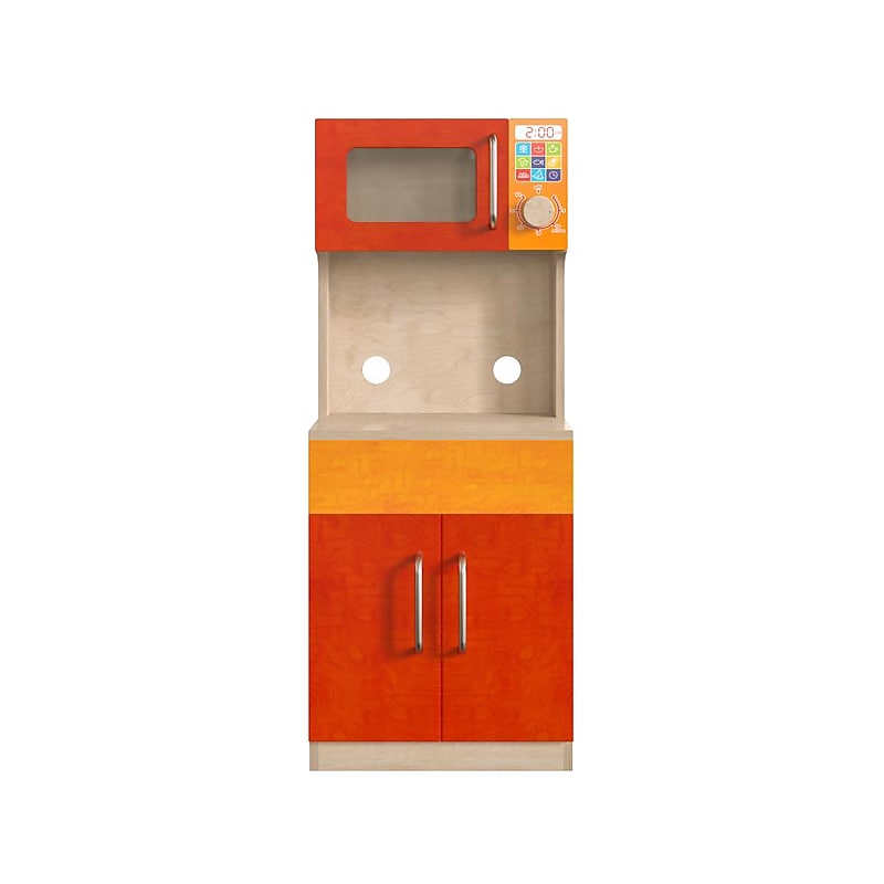 Flash Furniture Bright Beginnings Children's Kitchen Cabinet with Microwave (MK-ME10292-GG) image 1