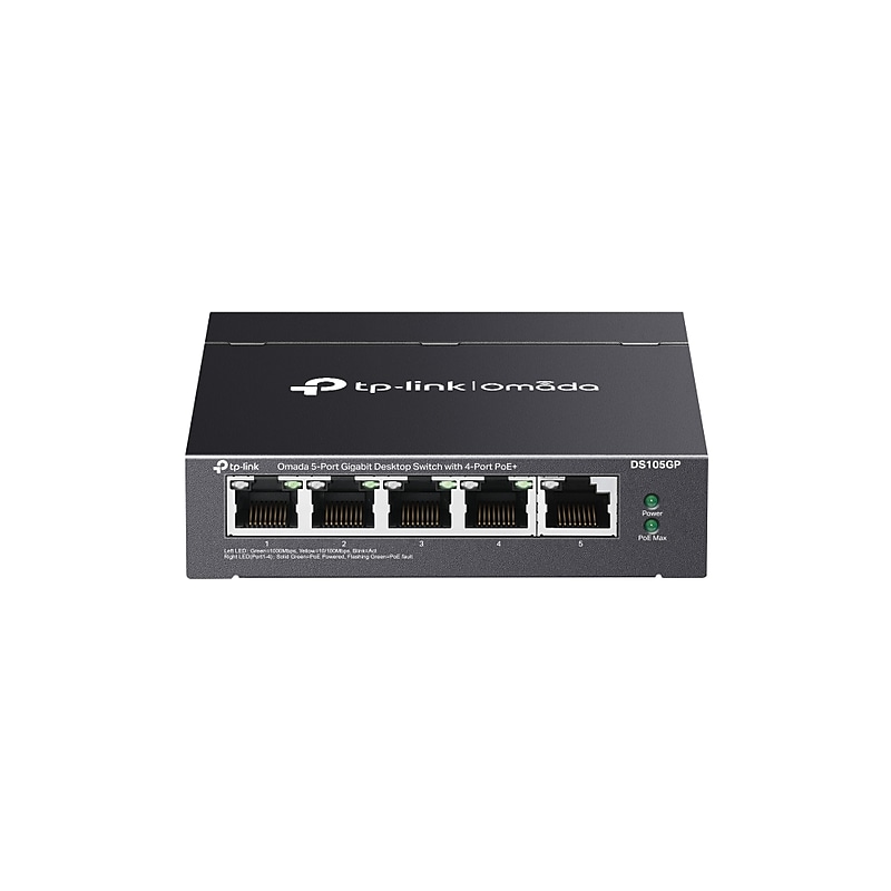 TP-Link Omada 5-Port Gigabit Unmanaged Desktop Switch, 1000 Mbps, Black (DS105G) image 1