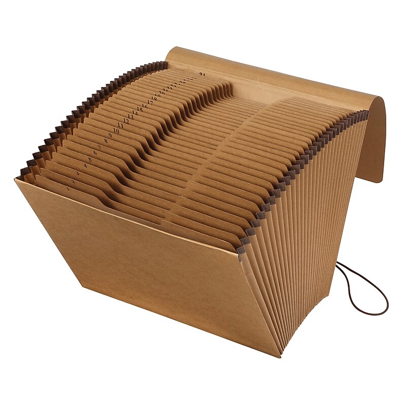 Pendaflex Reinforced Kraft Accordion File, Numerical Index, 31 Pocket, Letter, Kraft (K17DOX) image 1