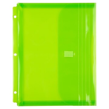 JAM Paper Plastic 3 Hole Punch Binder Envelopes with Zip Closure