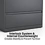 Staples 2-Drawer Lateral File Cabinet, Letter/Legal Size, Lockable, 28"H x 36"W x 18.63"D, Charcoal (60949/20884)~#|#~6CA5DE9F-E578-488B-A95161D7375F9D4D_sc7