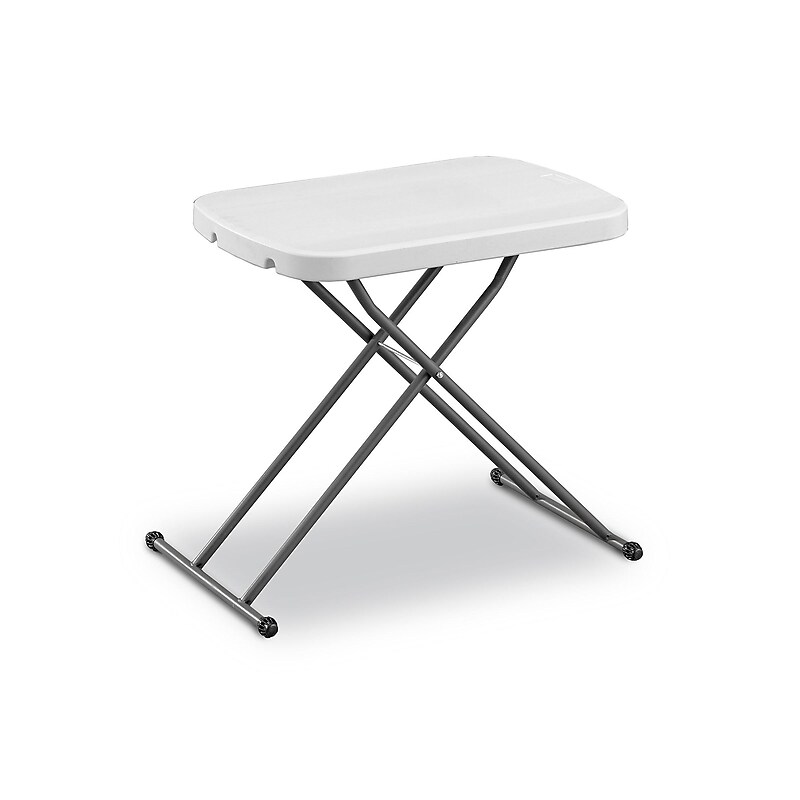Staples® 25.5" x 17.8" Heavy Duty Folding Table, White Granite (79143) image 1