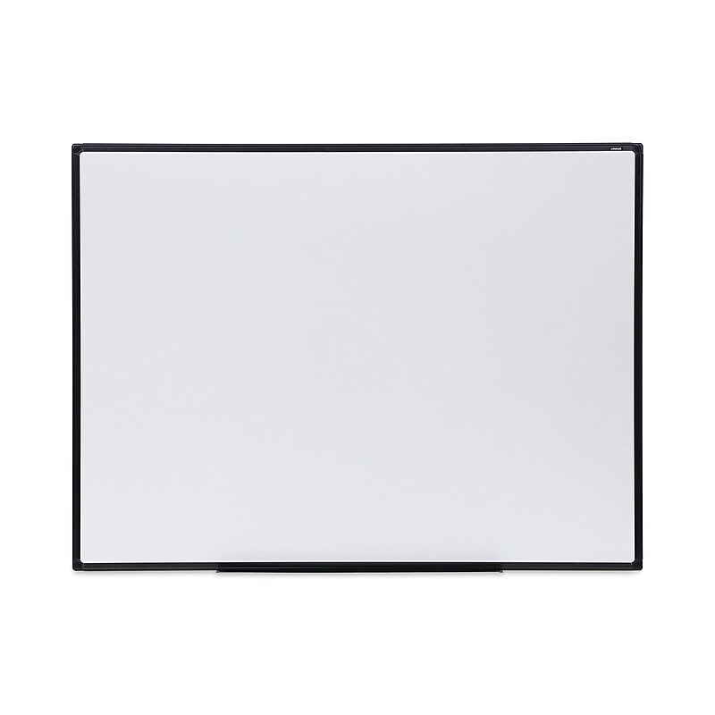 Universal Design Series Deluxe Melamine Dry-Erase Whiteboard, Black Anodized Aluminum Frame, 48" x 36" (UNV43629) image 1
