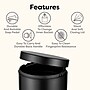 Nine Stars Stainless Steel Step Trash Can, 1.3 Gallon, Black (SOT-5-1MB)~#|#~6CB17EAC-3B83-4467-B75ACD0DA6E46A7B_sc7