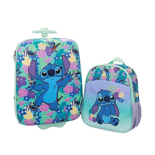 Bioworld 2-Piece Stitch Carry-On Luggage Set with Wheels, Blue