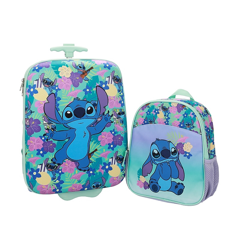 Bioworld 2-Piece Stitch Carry-On Luggage Set with Wheels, Blue (LRY8C8VDSCPP00) image 1