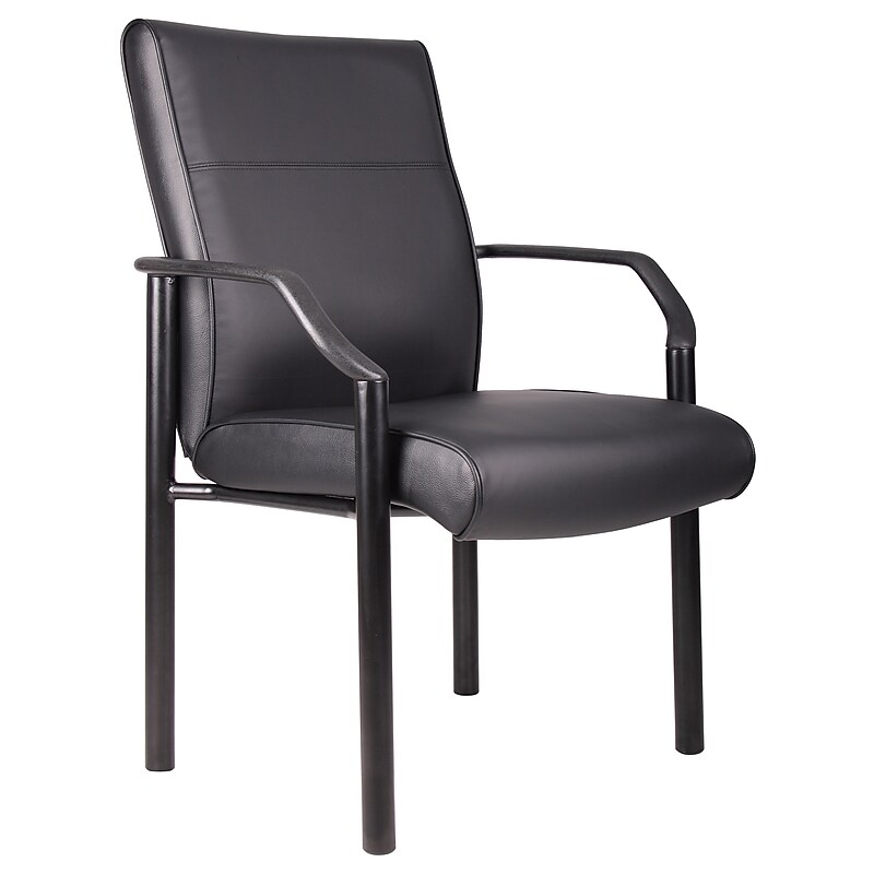 Boss Leather Guest Chair, Black (B689) image 1
