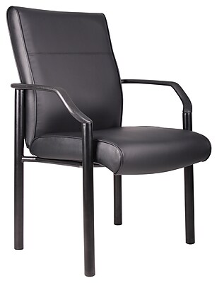 Boss Leather Guest Chair, Black (B689) Sansujyuku sansujyuku.com
