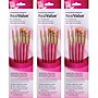 Princeton RealValue Mixed Media Gold Synthetic Taklon Brush, Pink, 5/Set, 3 Sets/Bundle (PBXPR9184-3)~#|#~6CBA8AA4-3891-45F4-AE746B17045E52BB_sc7