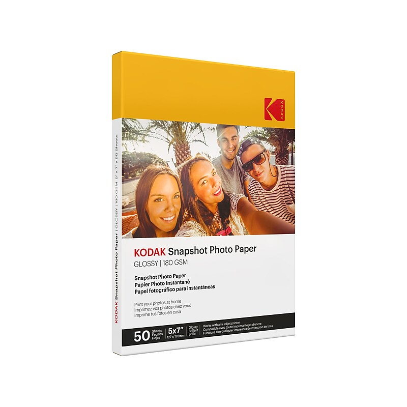Kodak Snapshot Glossy Photo Paper, 5" x 7", 50 Sheets/Pack (41307) image 1