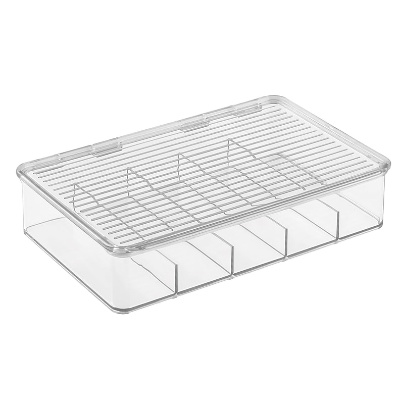 iDESIGN Small Stackable Plastic Storage Bin, Clear (40067) image 1